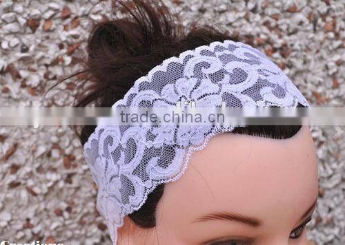 Fashion white HOT popular cotton spring lace wedding headband