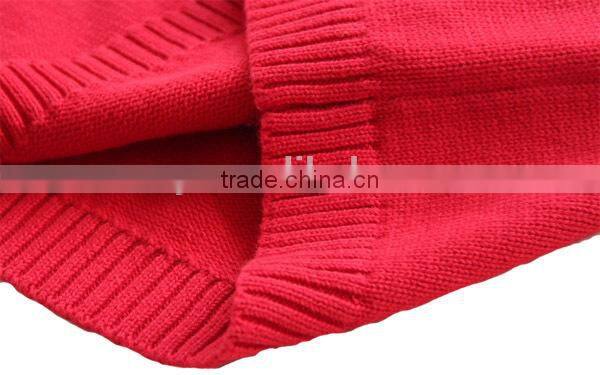 Popular Deer Deisgn Red Christmas Sweater Custom Knitting Patterns Christmas Pullover