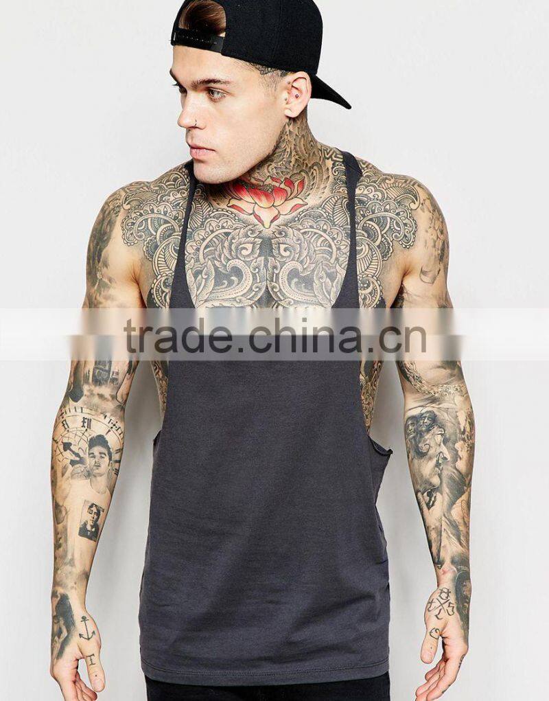 new vests with extreme racer back and raw edges