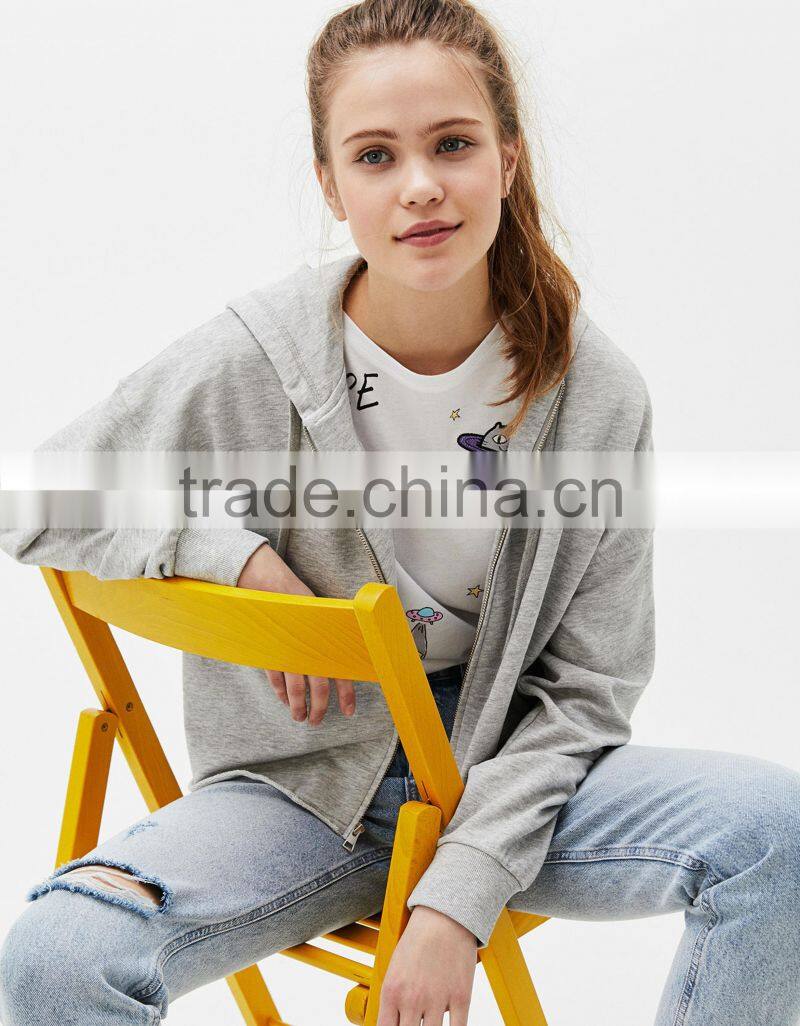 Crop Hoodie Zipper Sweatshirt Cotton Sport Crop Tops Hoodies