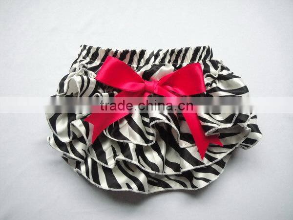 children's girls panty ruffled baby satin bloomers yellow chevron printed bloomers infant nappy cover baby diaper cover