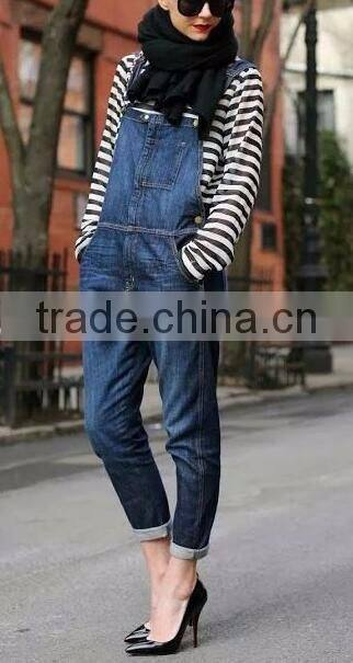 Runwaylover EY0635P Hot Sale 2017 Ladies Fashion Hole Denim Overalls