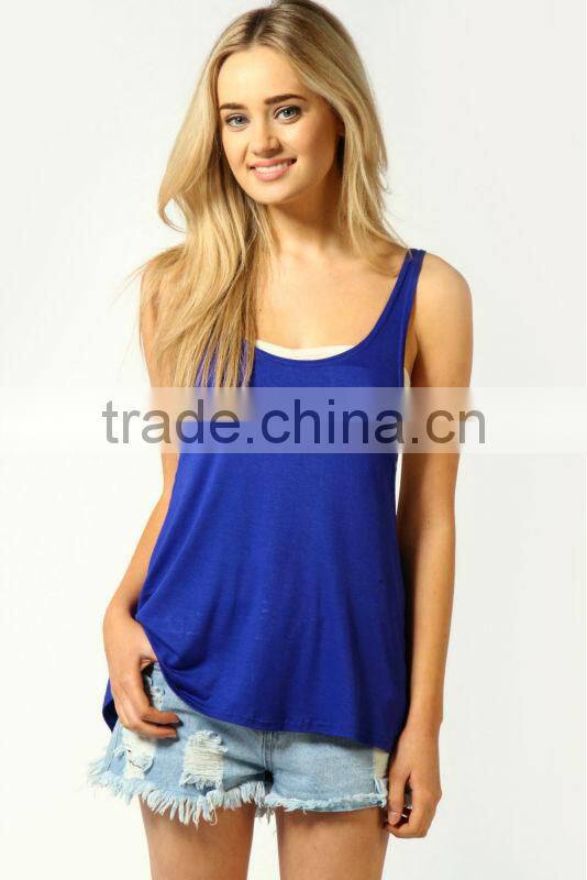 2013 Latest Design Cowl Back Drop Arm Sleeveless Girls Vest