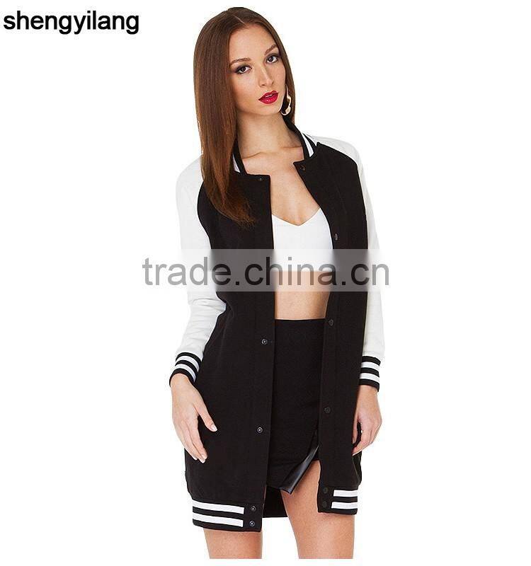 new fashion contrast colour autumn winter hoodies dress longline hoodies