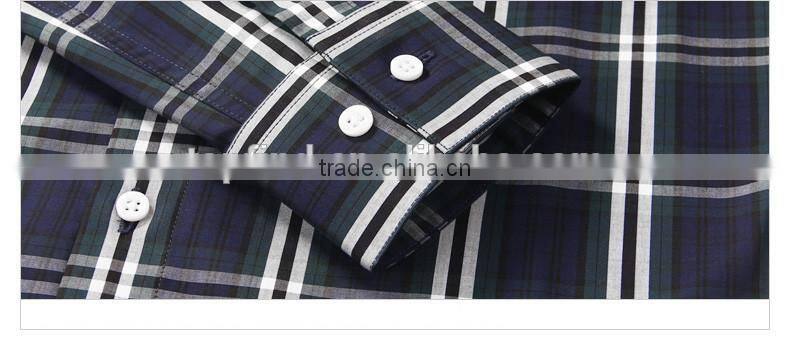 Fashion new style European & American western grey and black plaid shirt for men