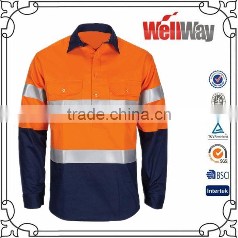 Mens breathable reflective safety work shirts