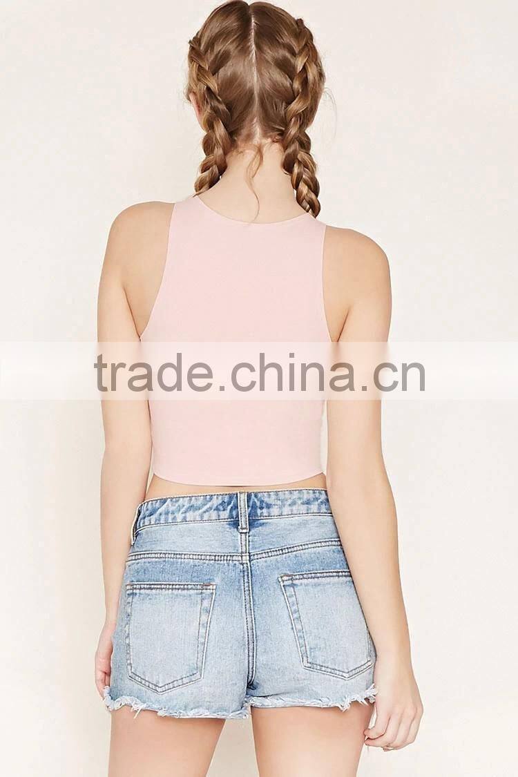 2016 guangzhou shandao oem service summer new design casual plain dyed women sleeveless tunic tops