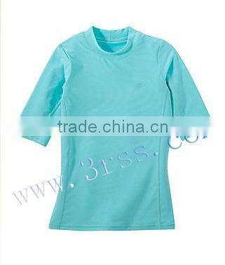 children's short sleeve rash t shirt blue for girl