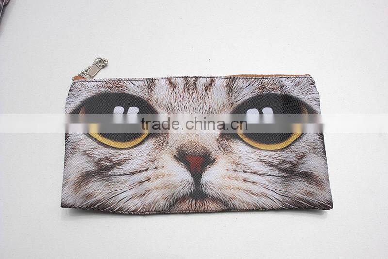 Hot sale custom 3D cool animal printed pencil bags for kids