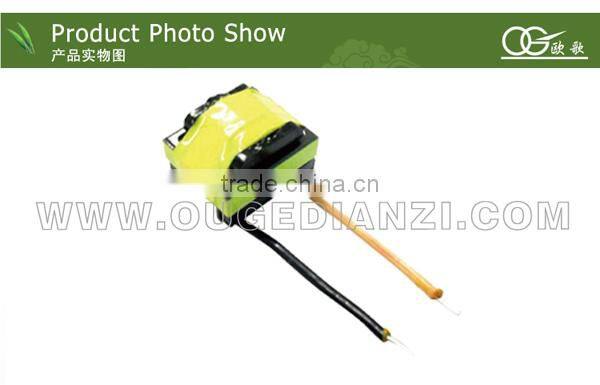 EE19 power transformer 12v 300ma with wire,horizontal,pin5+5