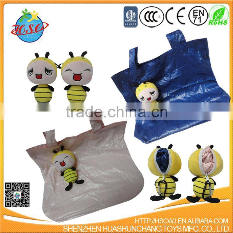fashion plush penguin foldable shopping bag