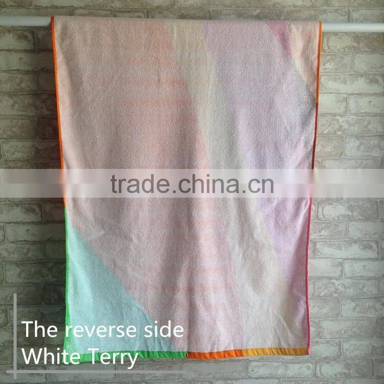 Folding beach towel bag 100% cotton custom