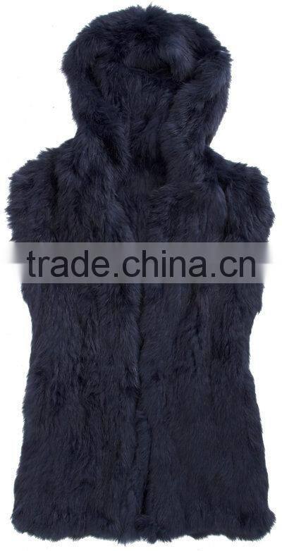 YR253 Lots of Color Rabbit Fur Gilet/Fashion Women Fur Waistcoat Vest