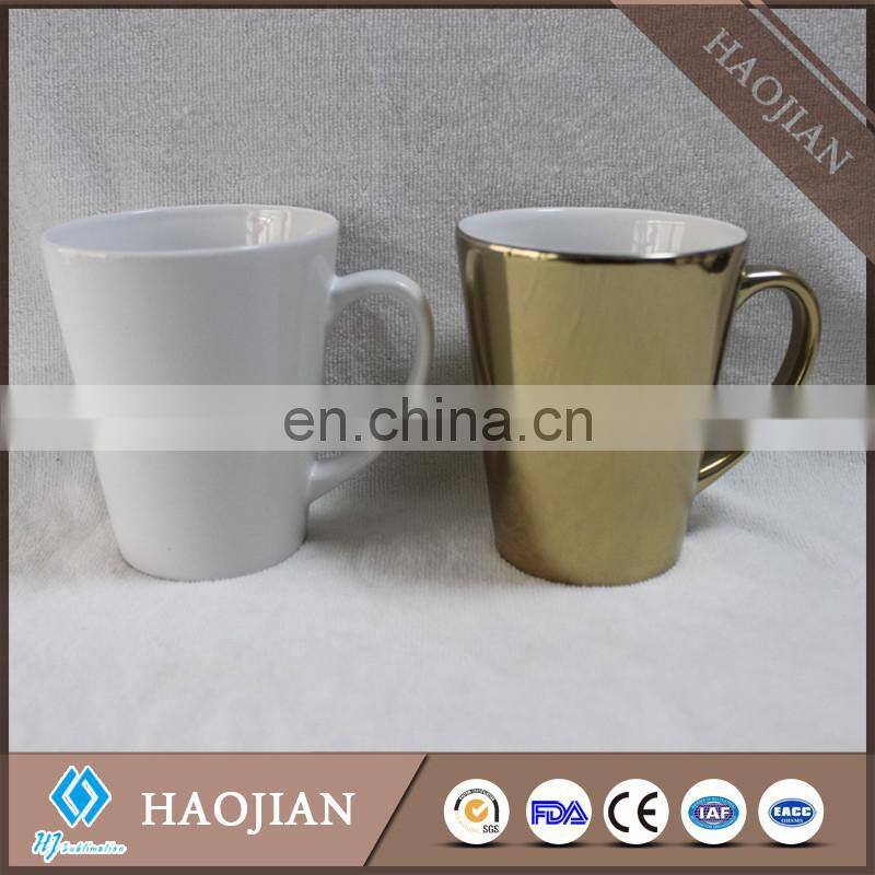 16oz v shape tea or beer mugs for sublimation ,ceramics coffee cups with custom printing