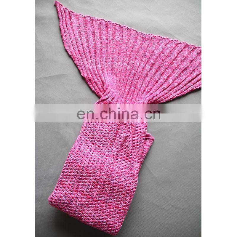 Fairy tale sea-maiden tail carpet knitted wool blend kids leisure nap blanket