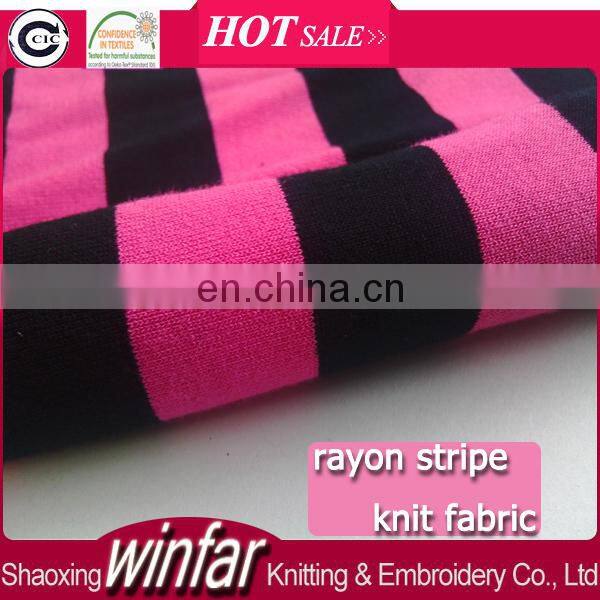 Winfar Textile Super Soft Single Jersey (Vortex) Yarn Dyed Knit Stretch Rayon Fabric for Garment