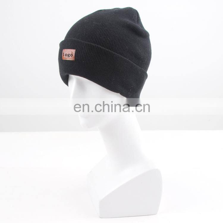 TOROS wholesale custom logo winter knit hat unisex beanie hat women men black beanie hat