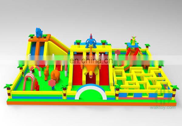 Dinosaur theme import from china inflatable amusement park games for sale