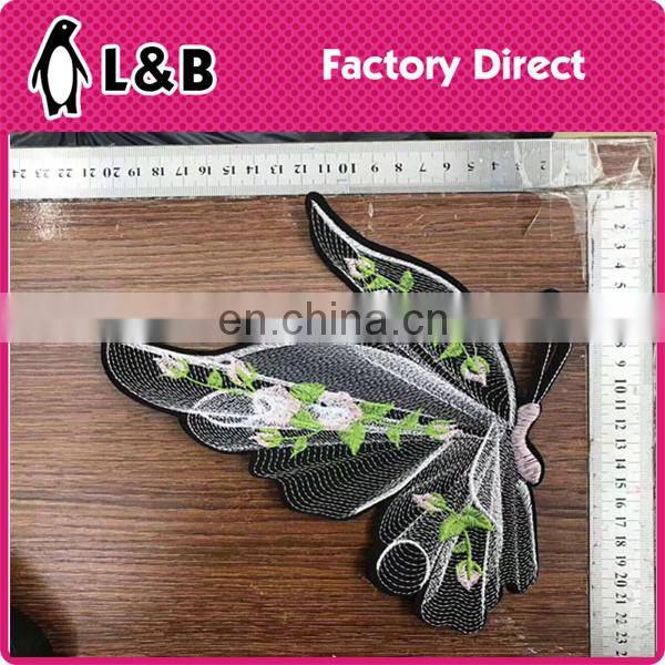New design Embroidery 3D butterfly hot fix patch
