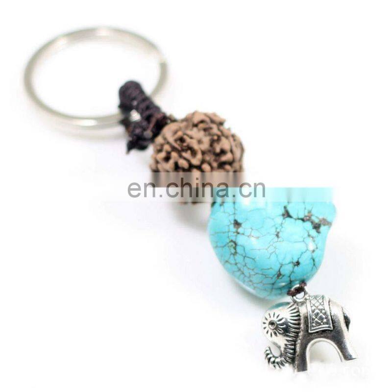 Good luck souvenir new custom elephant turquoise keychain
