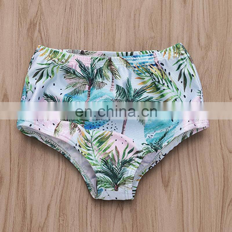 2019 new toddler bathing suit 2 pcs set coconut full print kids summer swimsuit girls swimwear