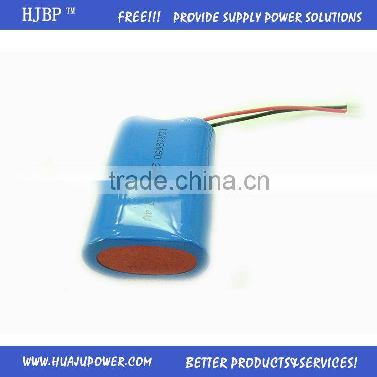 3.7v cylinder lithium ion battery high capacity lithium polymer battery 18650-22-2S 2