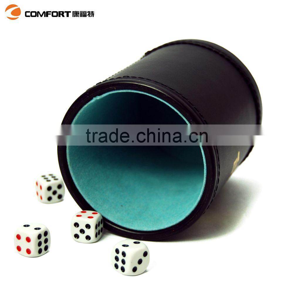 new design portable genuine leather dice shaker