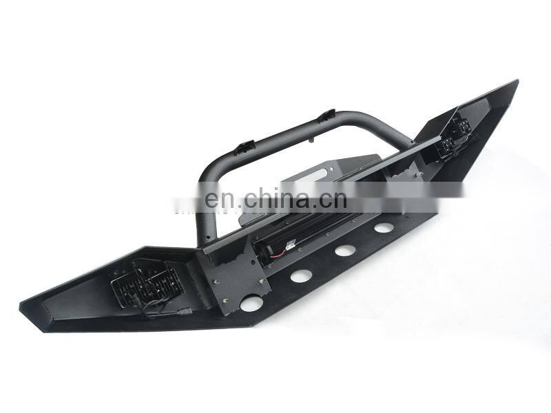 Car parts Front Bumper with Light for Jeep Wrangler JK 07-17 Auto Accessories Steel Bull Bar bumper guard