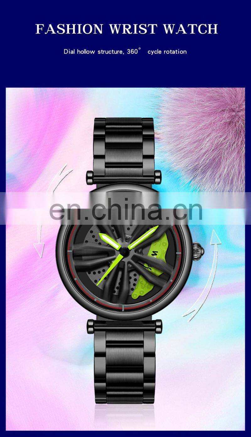 SANDA P1074 Men Quartz Watches Analog Rotating Wheel Waterproof Luxury Brand Men Wrist Watches