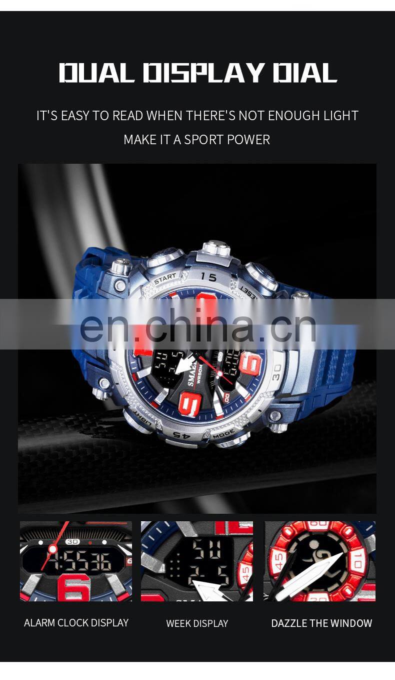 SMAEL1921 Quartz Watch Men Watch Waterproof Stopwatch LED Watches Male Clock Sport Men Digital Wristwatch
