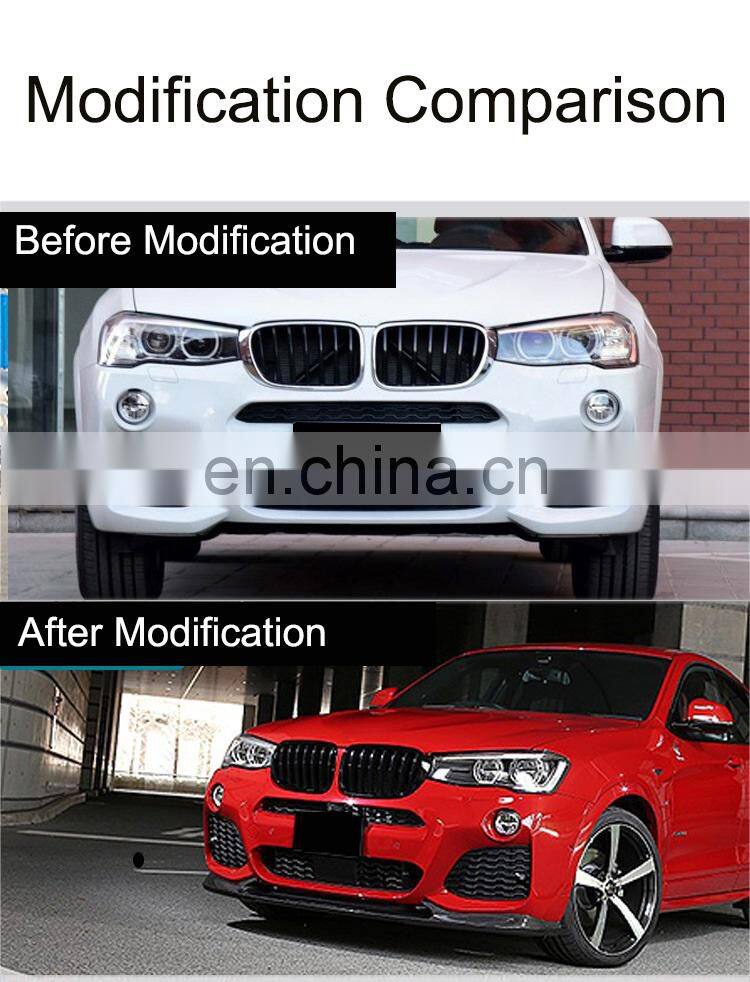 Runde New 3D Style Carbon Fiber Front Bumper Lip Auto Car Front Diffuser For BMW X4F26 2014-2021
