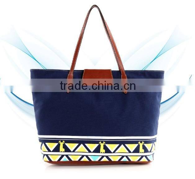 2013 Wholesale Embroider Flower Canvas Tote Beach Bag