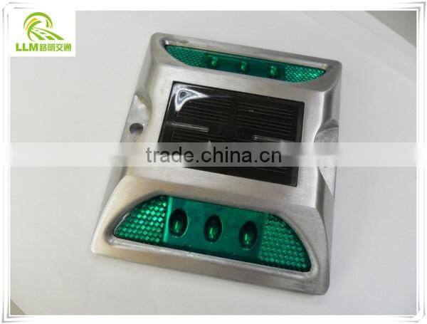 Traffic safety 122mm high compression aluminum LED solar road stud flashing light