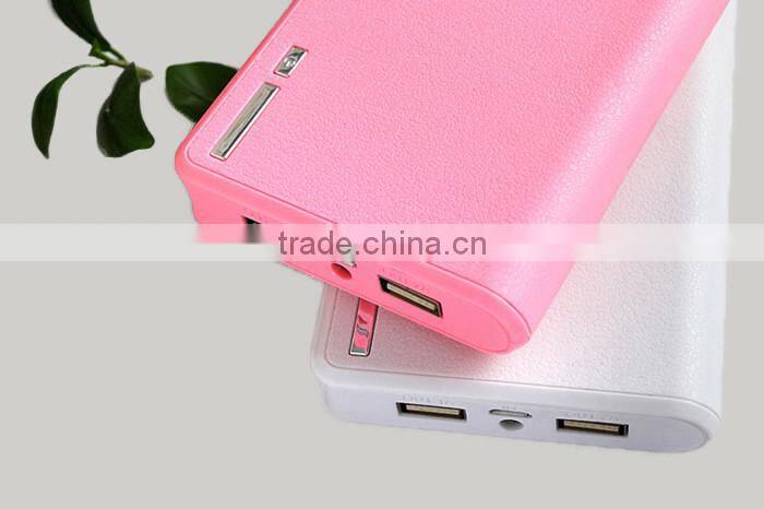 2015 hot selling fashion leather power bank high quality charger