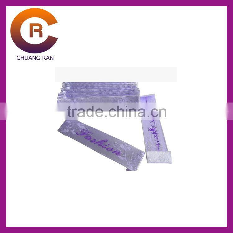 White ribbons gold logo printed custom made cheap clothing brand labels