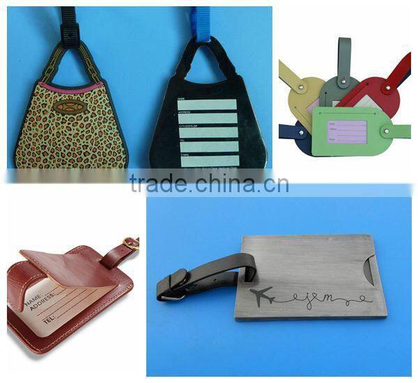 Embossed leather luggage tag