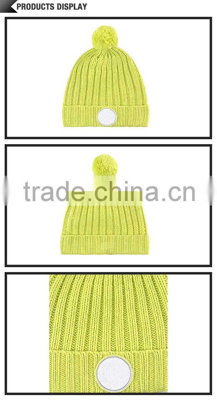 Kids lovely tiger applique knitted patterns beanie hats