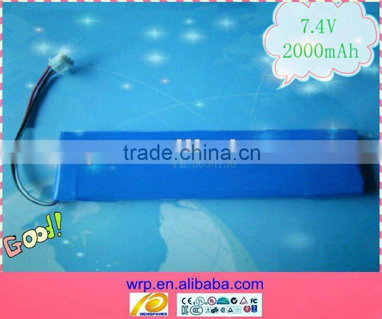 7.4V2000mAh lithium battery for PDA,PCA,electric toy etc.