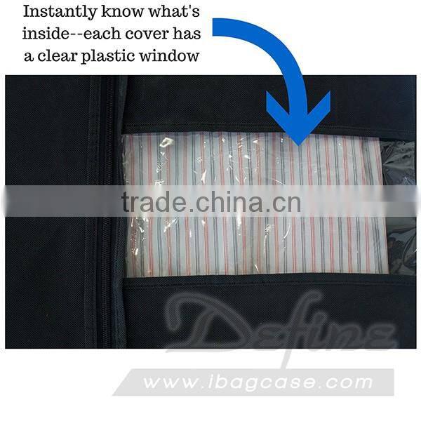 PVC Garment Bag Cover for Suit Carriers Dresses with Clear Window