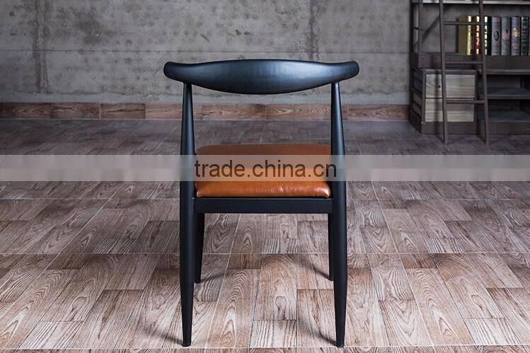 Simple Fashion Leisure American Country Vintage Wrought Iron Home Wooden Restaurant Chair