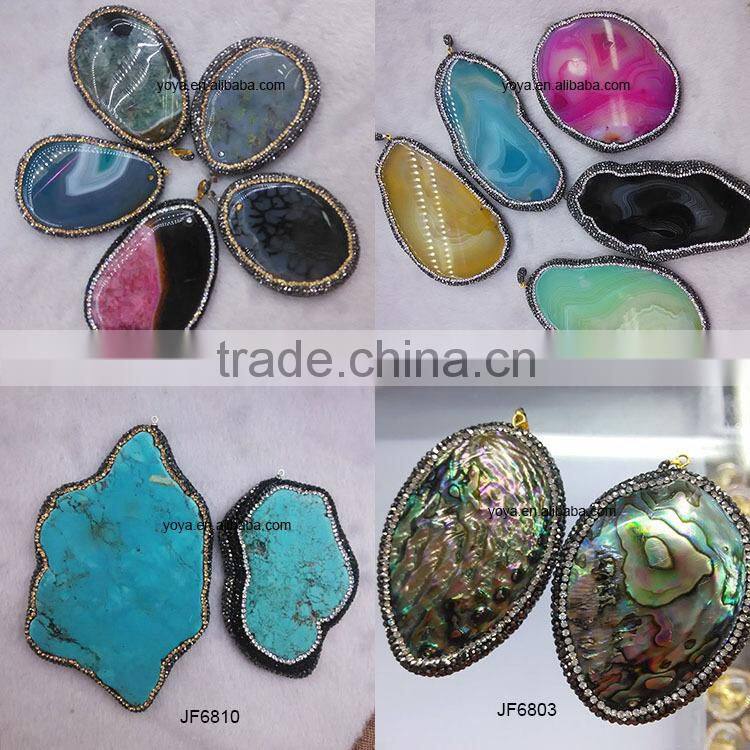 JF8597 Wholesale crystal pave freeform faceted blue labradorite beads