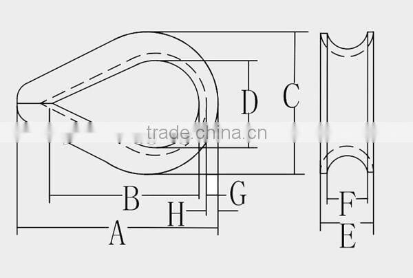 High Quality Stainless Steel US Type G411 Wire Rope Thimble