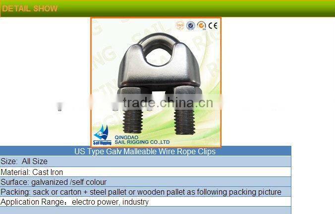 Polished stainless steel wire rope cable clip