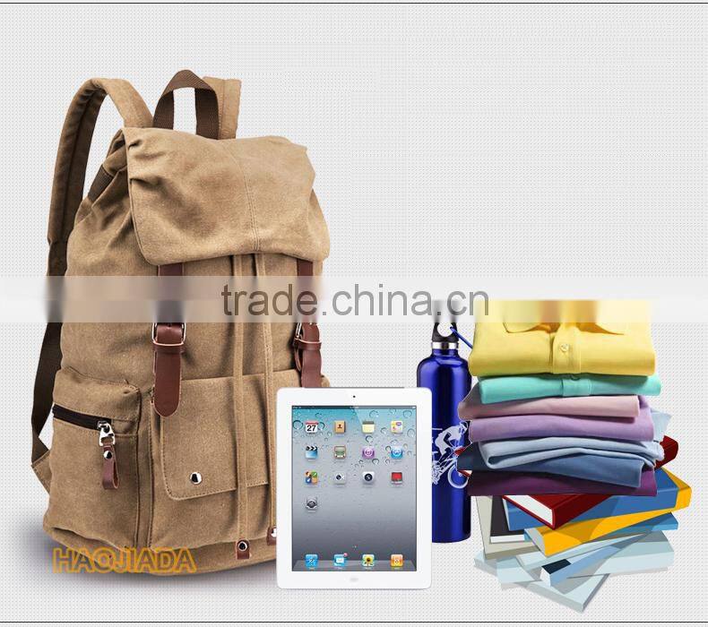 Large capacity outdoor leisure waterproof functional rucksack canvas