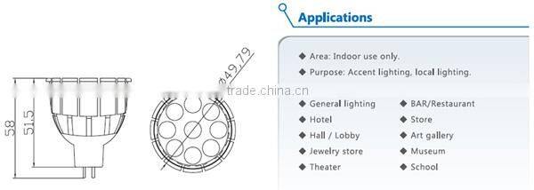 GU5.3 MR16 led light CE ROHS led light 8W 12VDC/AC