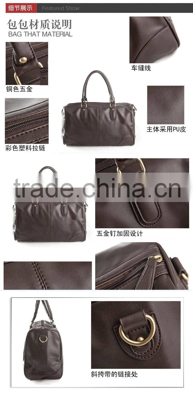 Family durable travel time leather weekend luggage travel bags