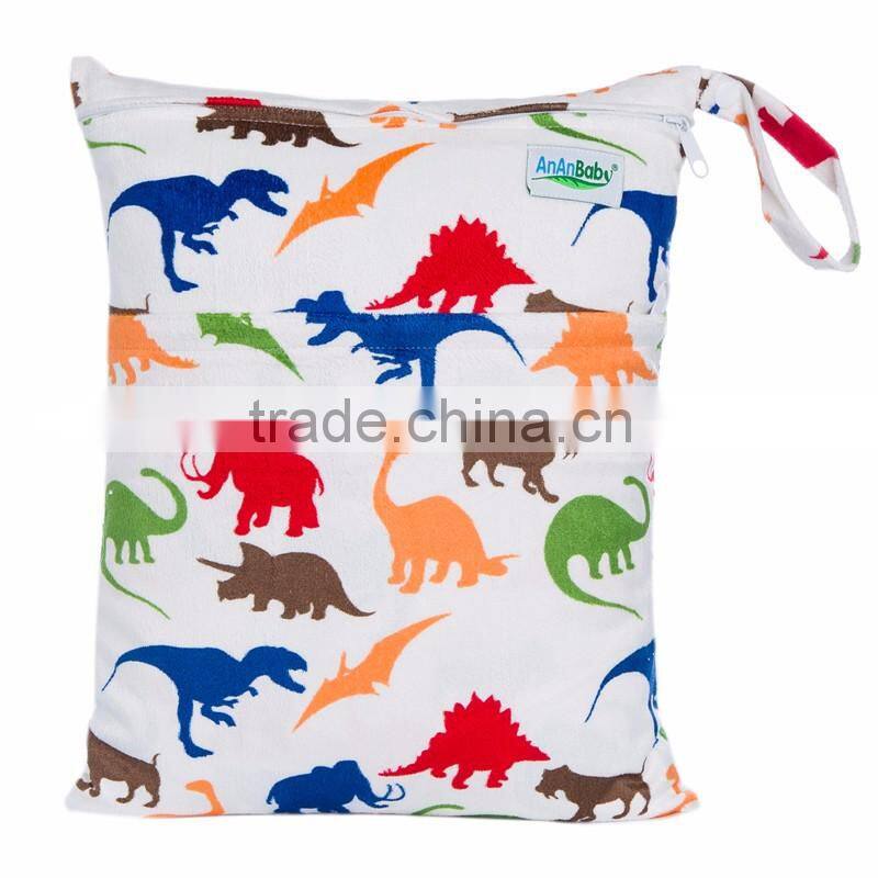 ananbaby pink baby cute diaper bags / personalized minky printed mini wet bags