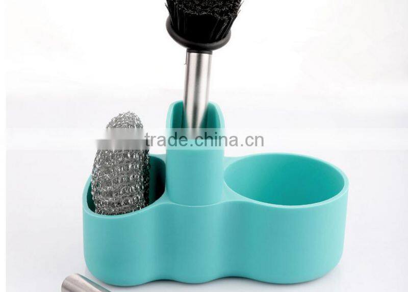 Hot sale high quality FDA and LFGB colorful silicone sponge soap holder/silicone storage bag kitchen producrs