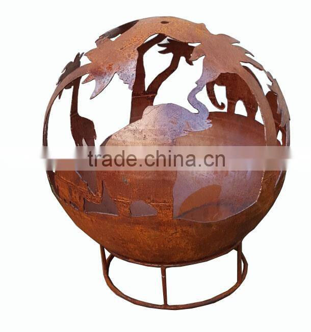 Metal Rust Design Fire Ball Fire Pit Ball