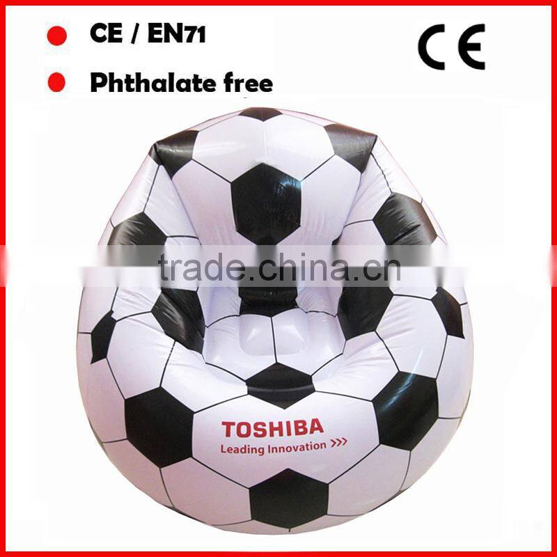 6Pphthalate free pvc inflatable football sofa chairs for adults